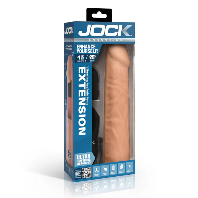Jock Vibrating Penis Extension with Remote - Light