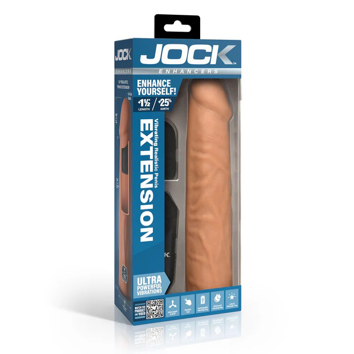 Jock Vibrating Penis Extension with Remote - Medium