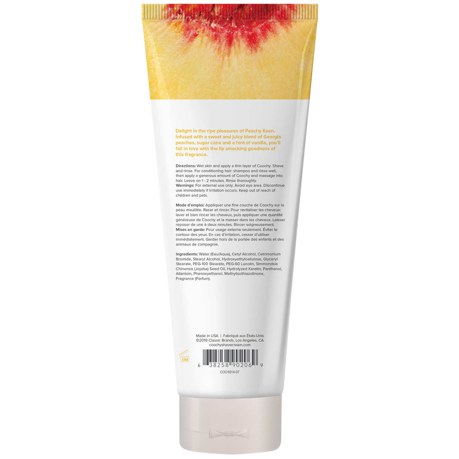 Coochy Oh So Smooth Shave Cream - Peachy Keen 7.2 Fl Oz 213ml