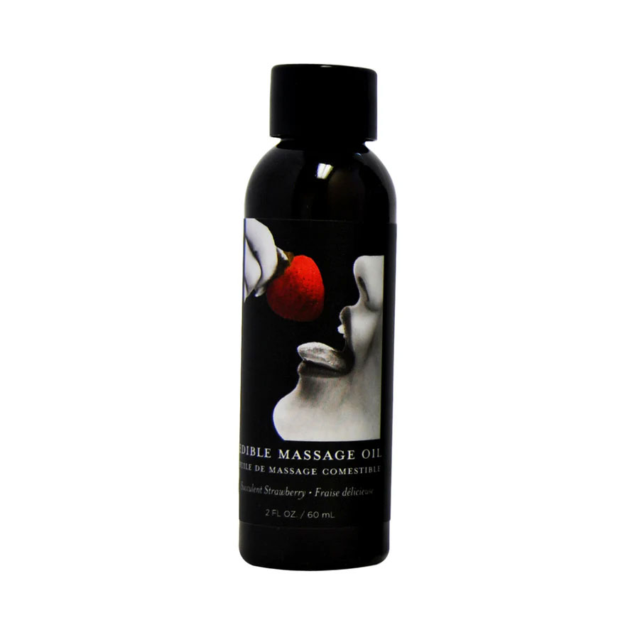 Edible Massage Oil Gift Set Box - 2 Fl. Oz. Bottles - Strawberry, Watermelon, Vanilla