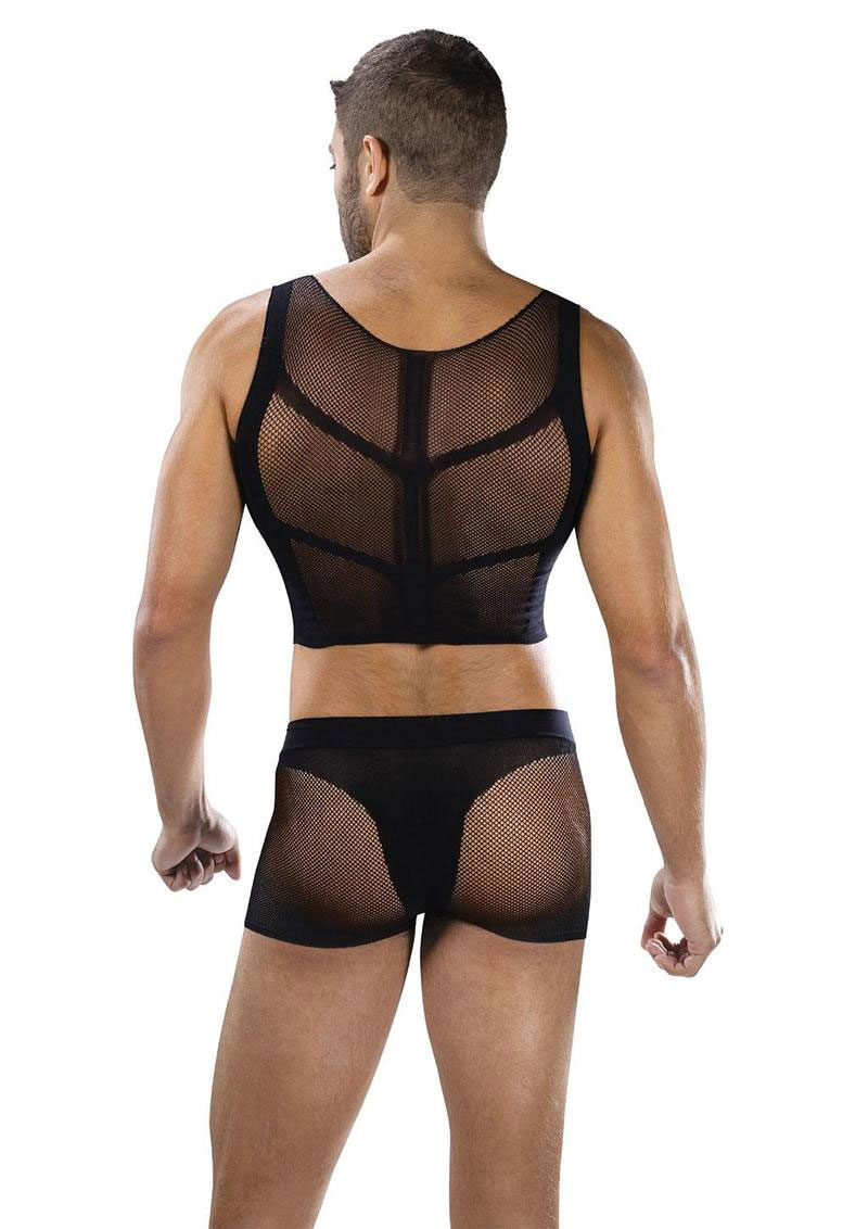 Fishnet Armor 2 Piece Set - Os - Black