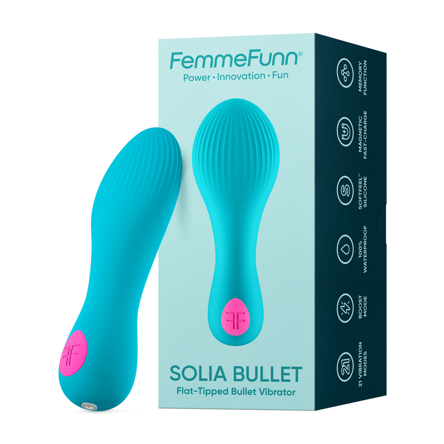 Solia Bullet Flat Tipped Vibrator - Turquoise
