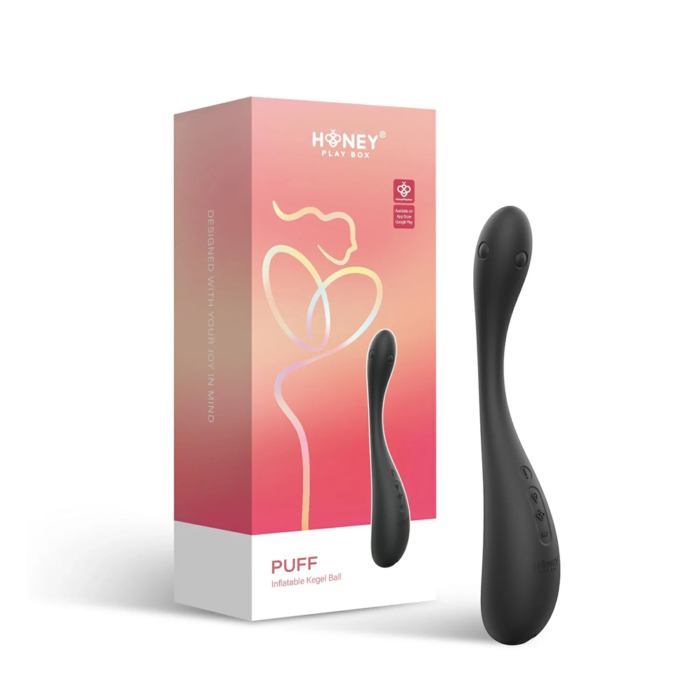 Puff - App Control Inflatable Kegel Ball - Black