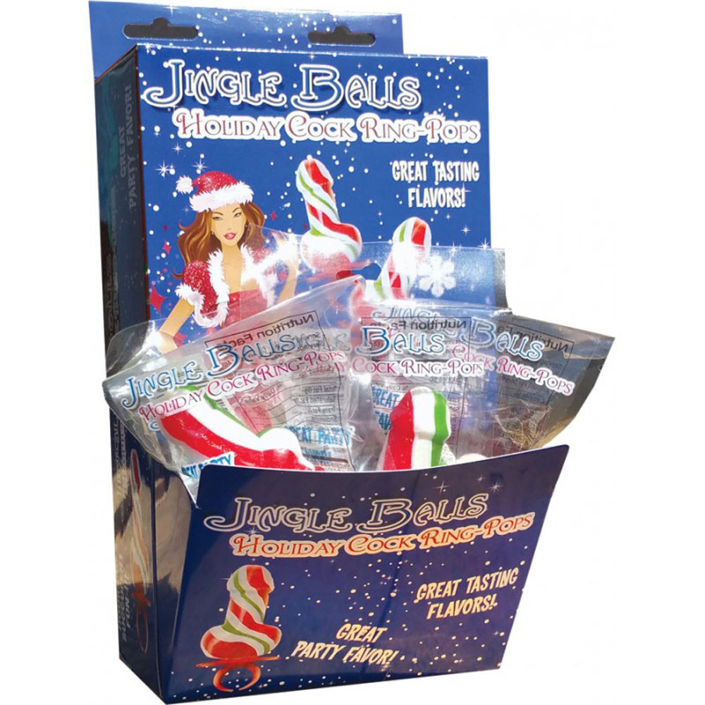 Jingle Balls Holiday Cock Ring Pop - 12 Piece Display