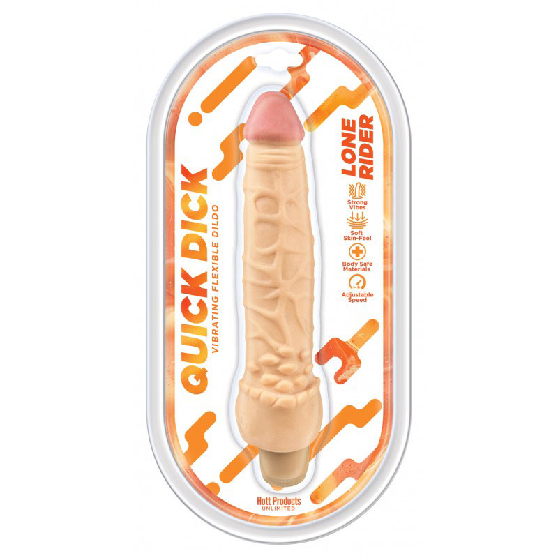 Lone Rider Quick Dick - Vibrating Flex Dildo - 6 Inch