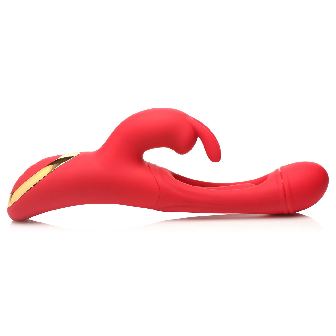Rabbit Flick Flicking Silicone Rabbit Vibrator - Red