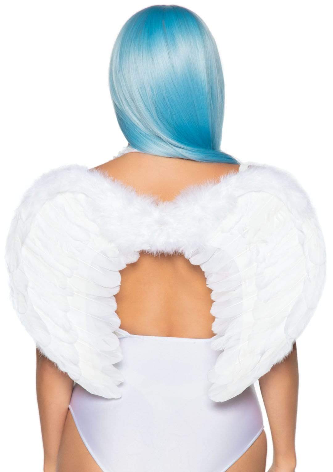 Marabou Trimmed Feather Wings - White
