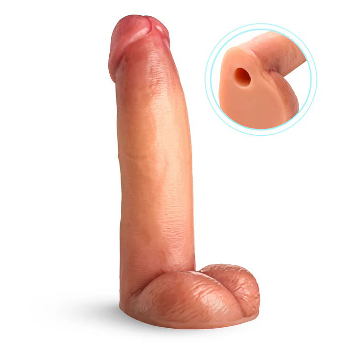 8" Cock Lock Dildo With Balls - Light