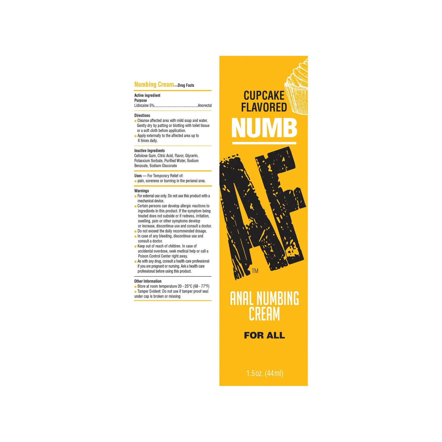 Numb Af Anal Desensitizer Gel Cupcake 1.5 Oz