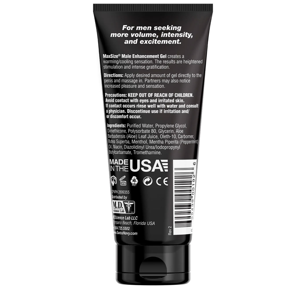 Swiss Navy Max Size Male Enhancement Gel 5 Fl Oz