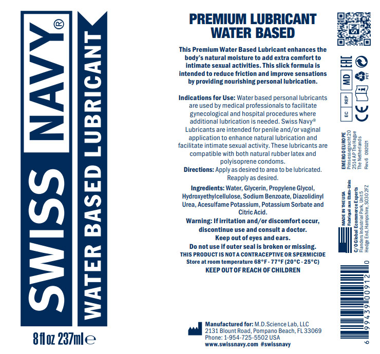 Swiss Navy Water Based Lubricant 8 Fl Oz