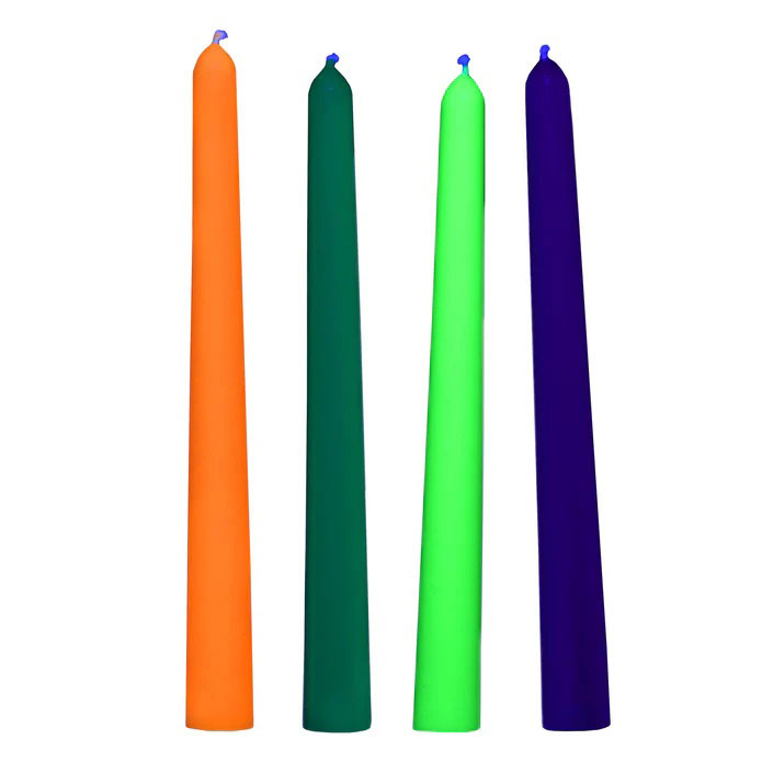 Glow Wax Uv Blacklight Reactive Drip Candles Set of 4