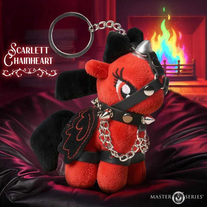 Raven Plum Bondage Pony Keychain