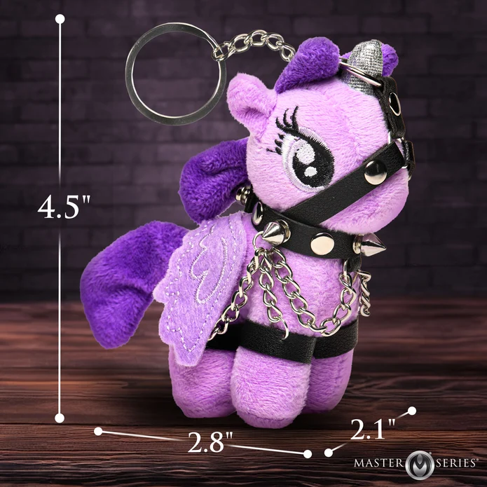 Raven Plum Bondage Pony Keychain