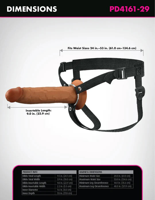 Fantasy X-Tensions Elite 9" Silicone Hollow Strap on - Brown