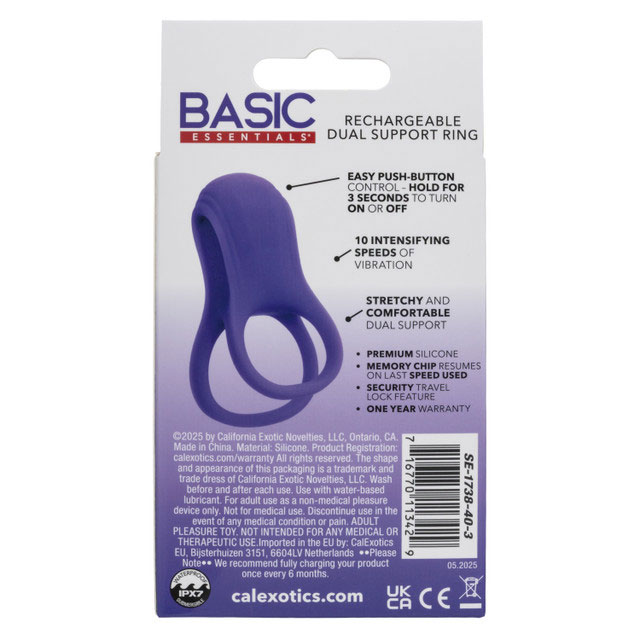 Basic Essential Rechargeable Dual Support Ring - Purple
