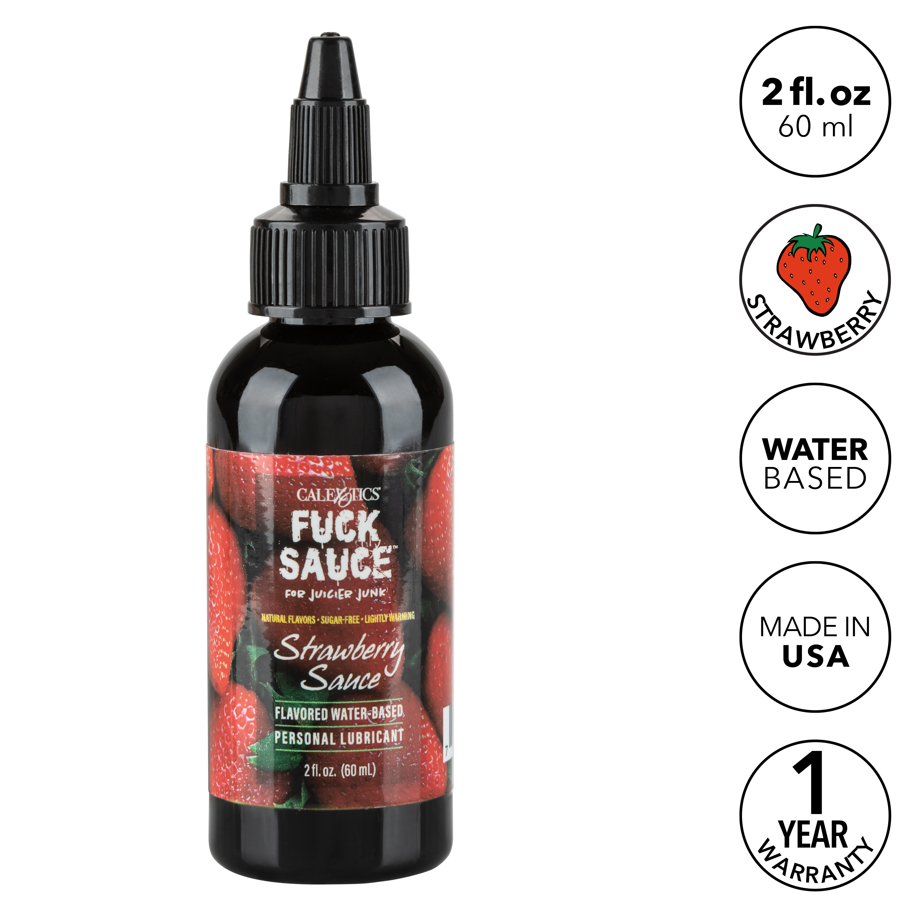 Fuck Sauce Flavored Water-Based Personal Lubricant - Strawberry - 2 Fl. Oz.