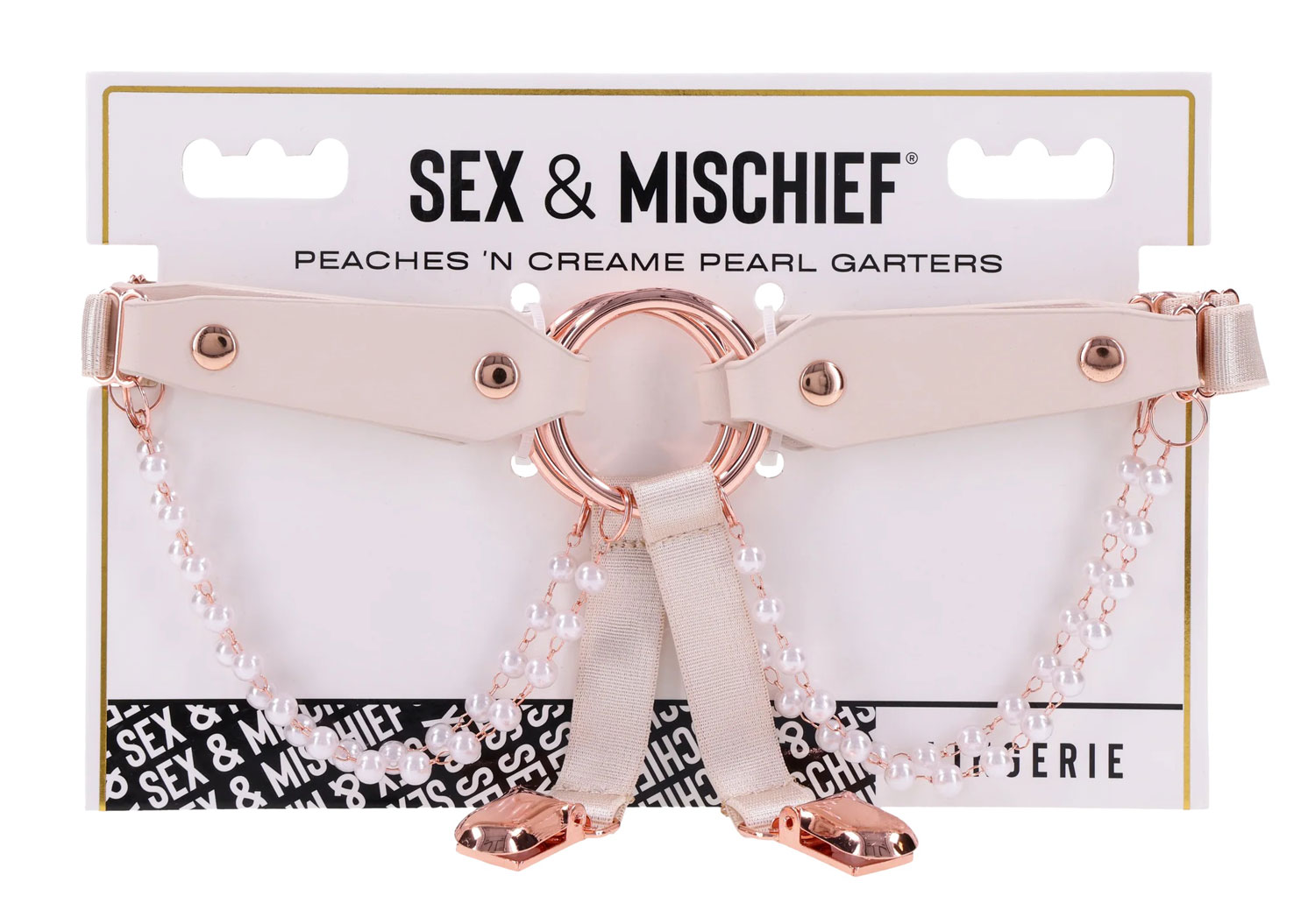 Peaches 'N Creame Pearl Garters - Peach