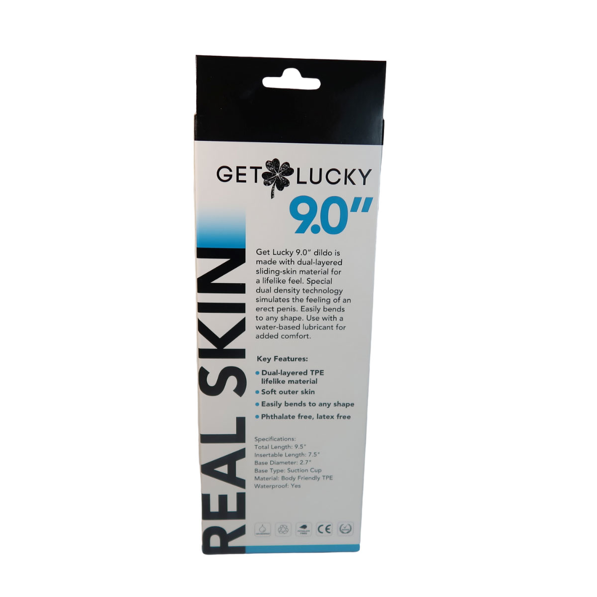 Get Lucky Real Skin 9" Dual Layer Dildo Light Brown