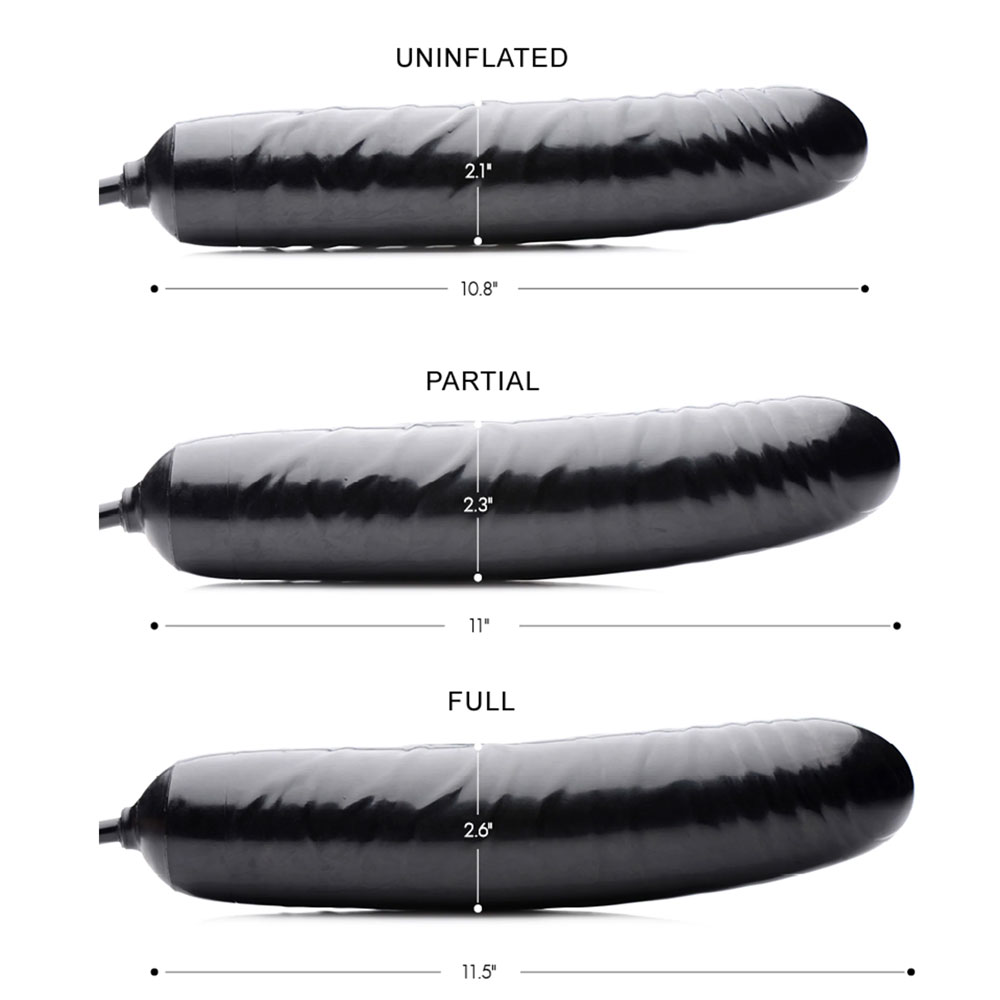 Inflatable 11 Inch Super Dong - Black
