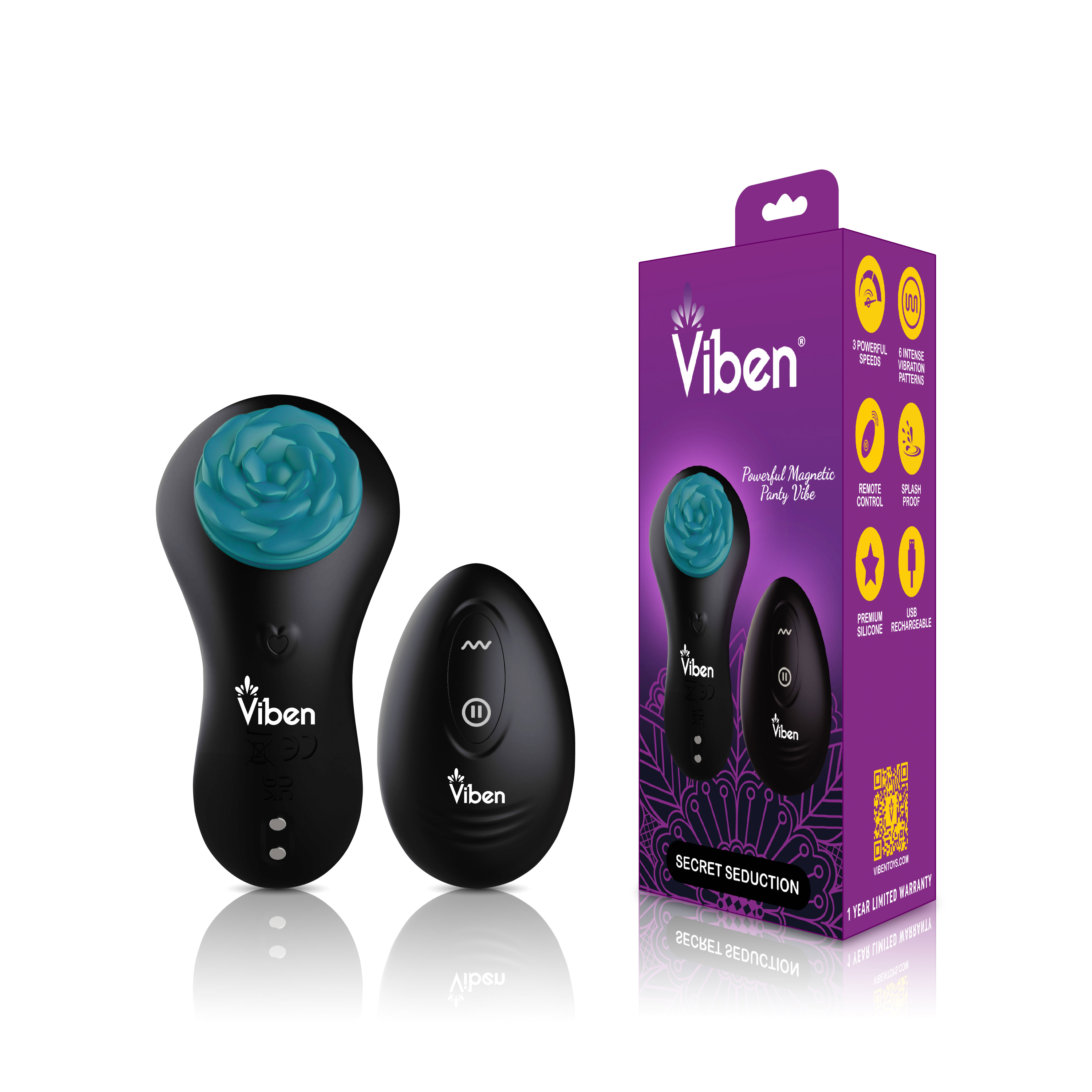 Secret Seduction Remote Panty Vibe - Black/ocean