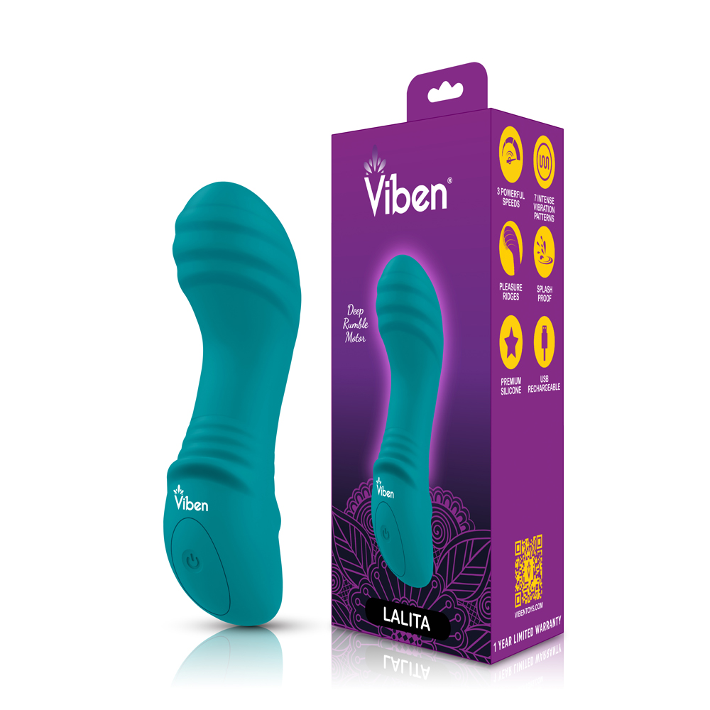 Lalita Mini Pleasure Ridges G-Spot Vibe - Ocean