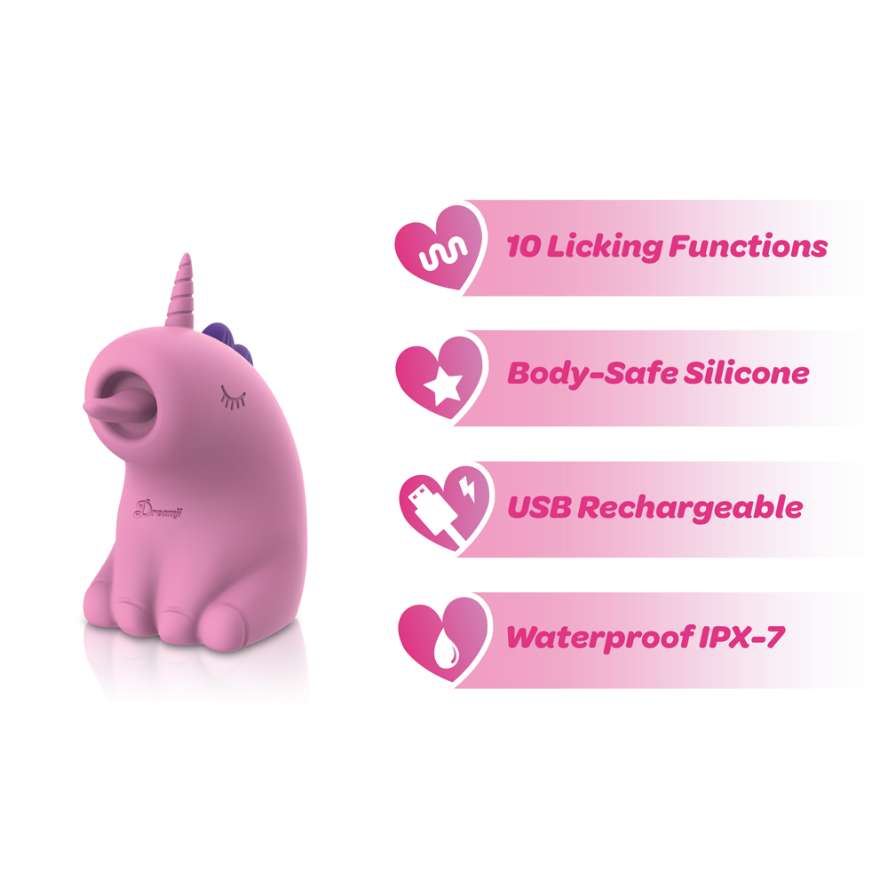 Dreamii Licks Licking Unicorn Stimulator - Mystical Pink