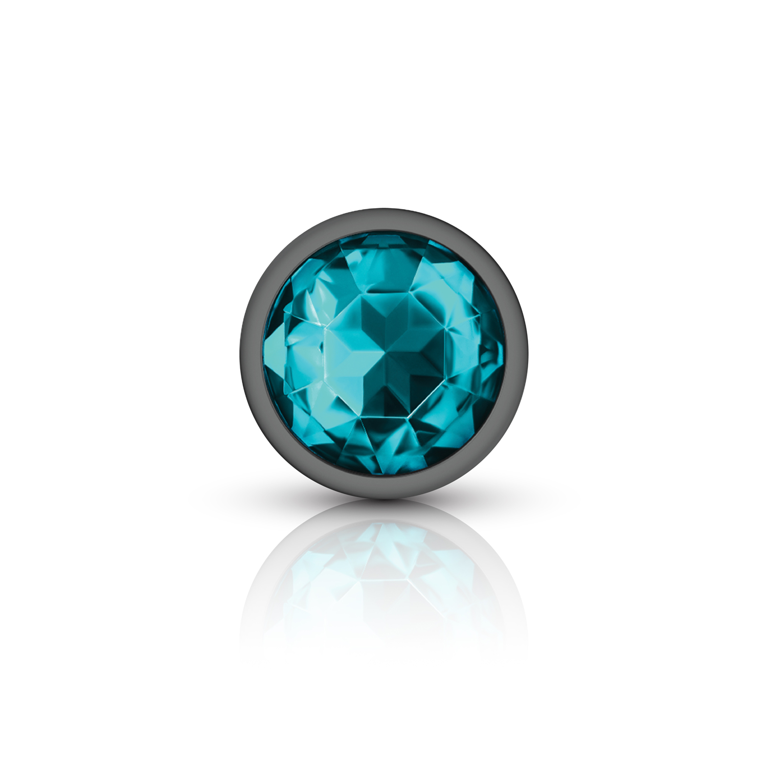 Teal Round Gem Anal Trainer Kit - Gunmetal