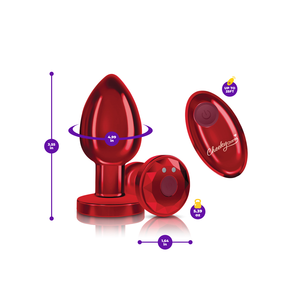 Vibrating Red Metal Remote Plug - Lg
