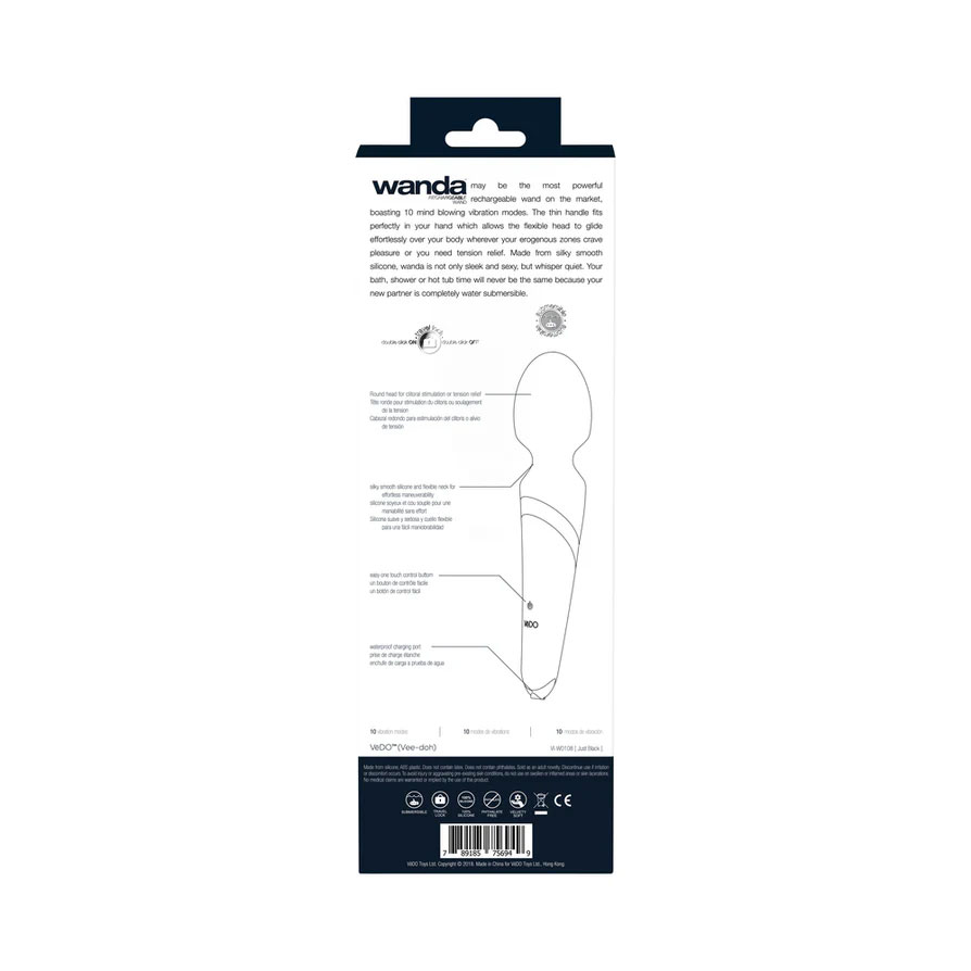 Wanda Rechargeable Wand - Just Black