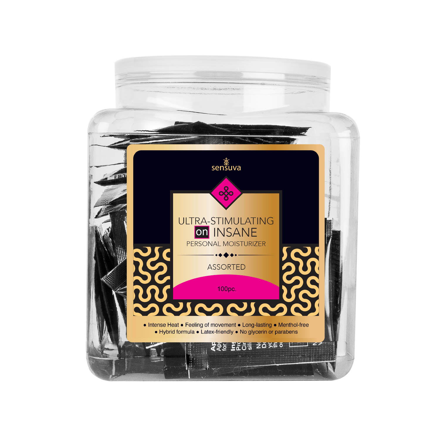 On™ Insane Ultra-Stimulating Personal Moisturizer Assorted 100 Piece Tub