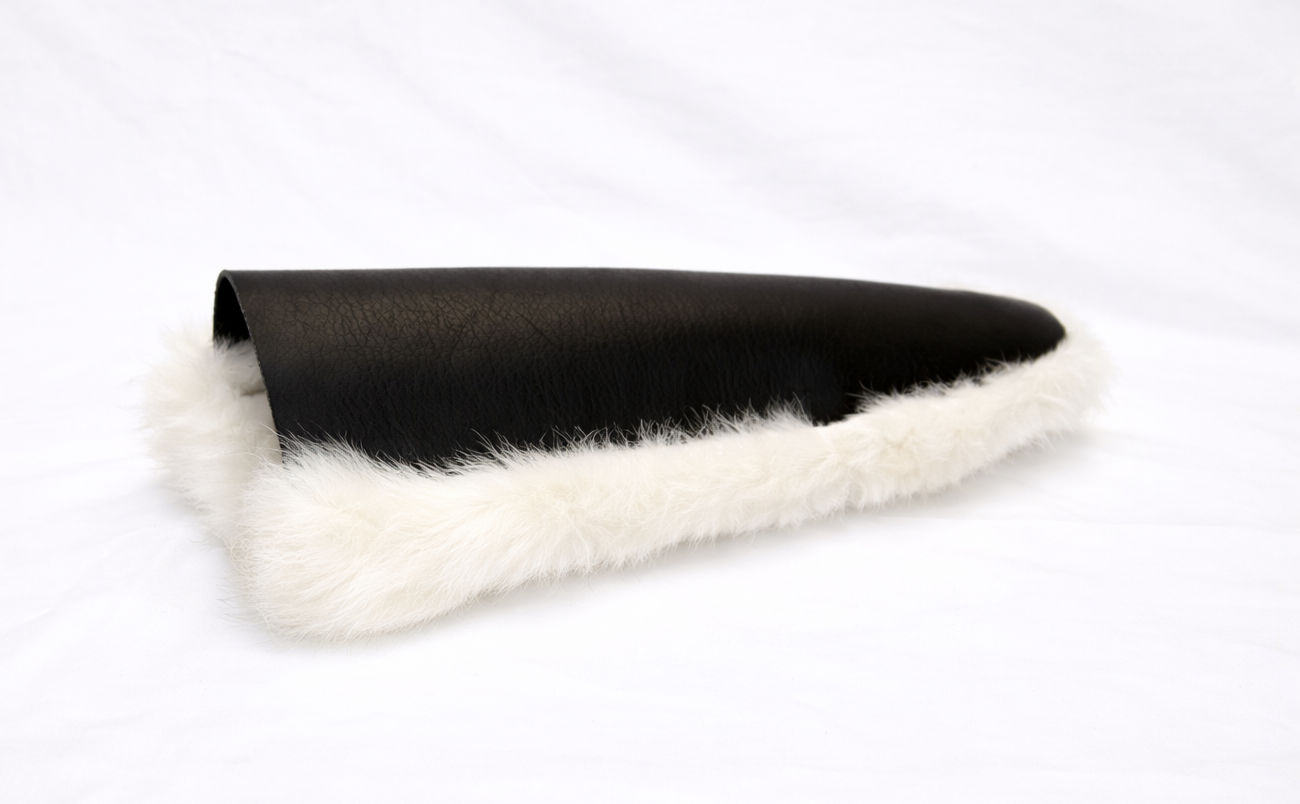 Faux fur and leather BDSM sensation mitt