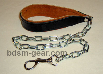 Leather bdsm bondage collar