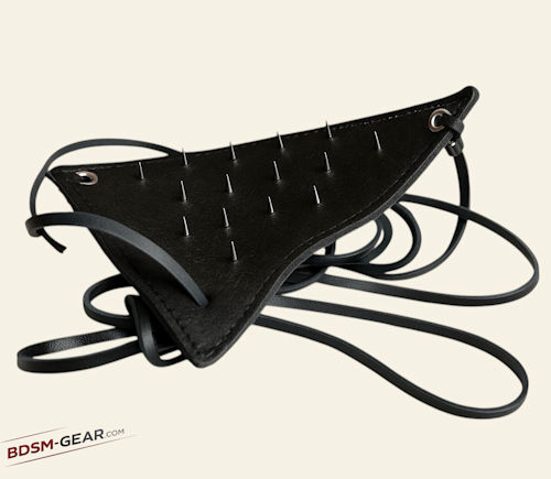 Discreet leather needle thong for submissives