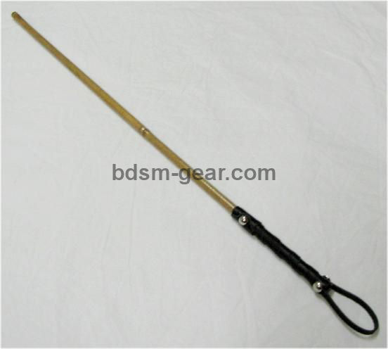 Bamboo Cane with Leather Wrap Handle