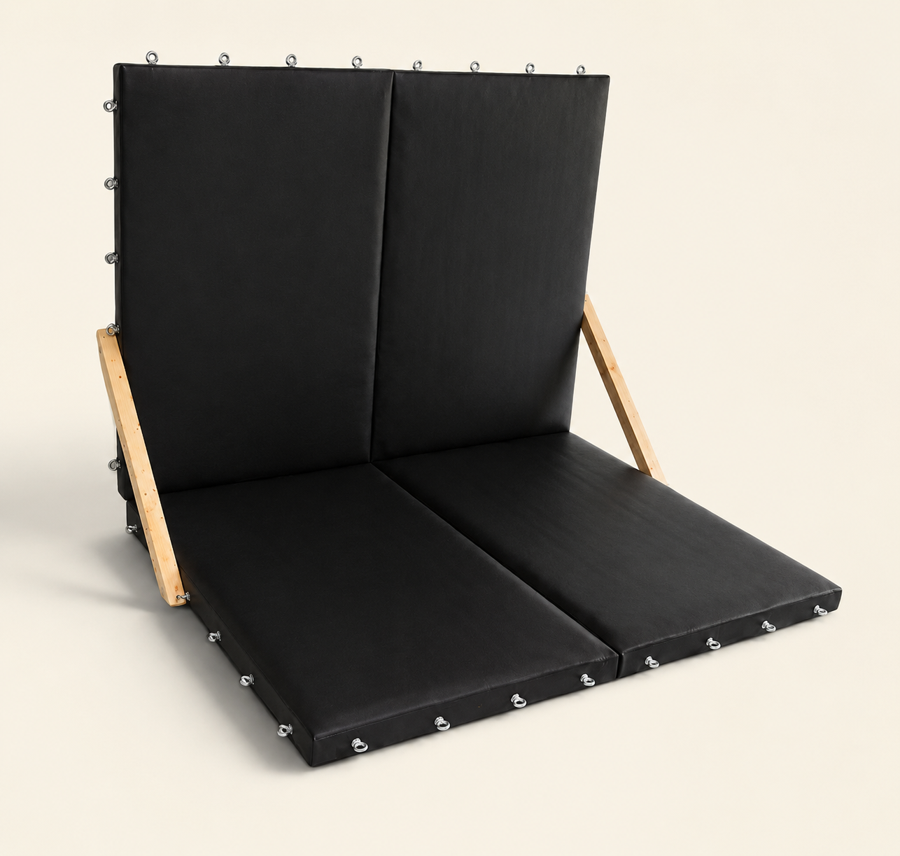 bdsm bondage platform with cuffs and restraint points