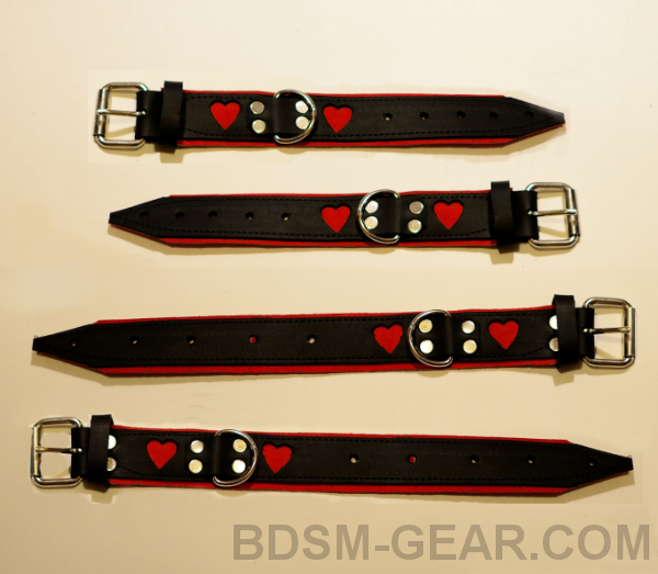 Deluxe Leather Heart Cuffs