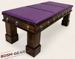 Bondage table with optional genuine leather top and welded steel cage base