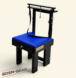 bdsm chair with breast vice and open crotch for full exposure