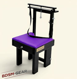 pussy torture chair with adjustable breast clamp and leather cushions