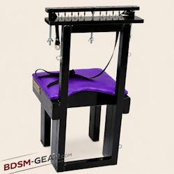 pussy torture chair with adjustable breast clamp and leather cushions