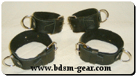 Set of 4 deluxe leather bondage cuffs with suede lining