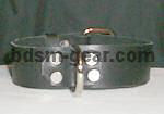 Unlined black leather bondage collar with single D-ring