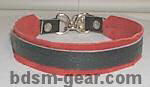Narrow slave collar lined with red suede
