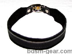 Narrow submissive collar lined with black suede