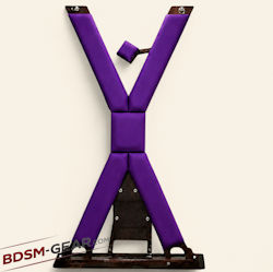 Upright BDSM cross position with head support