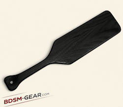 Wide BDSM spanking paddle shaped like a boat oar