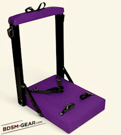 Bondage kneeler with built-in leather straps for restraint