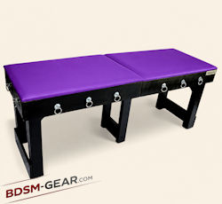 Heavy-duty portable bondage table with leather top and multiple restraint points