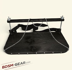 BDSM breast bondage tray for public humiliation